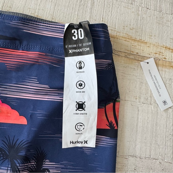 Hurley Phantom Eco Weekender Boardshorts NWT size‎ 30 in Submarine Blue - Picture 4 of 13